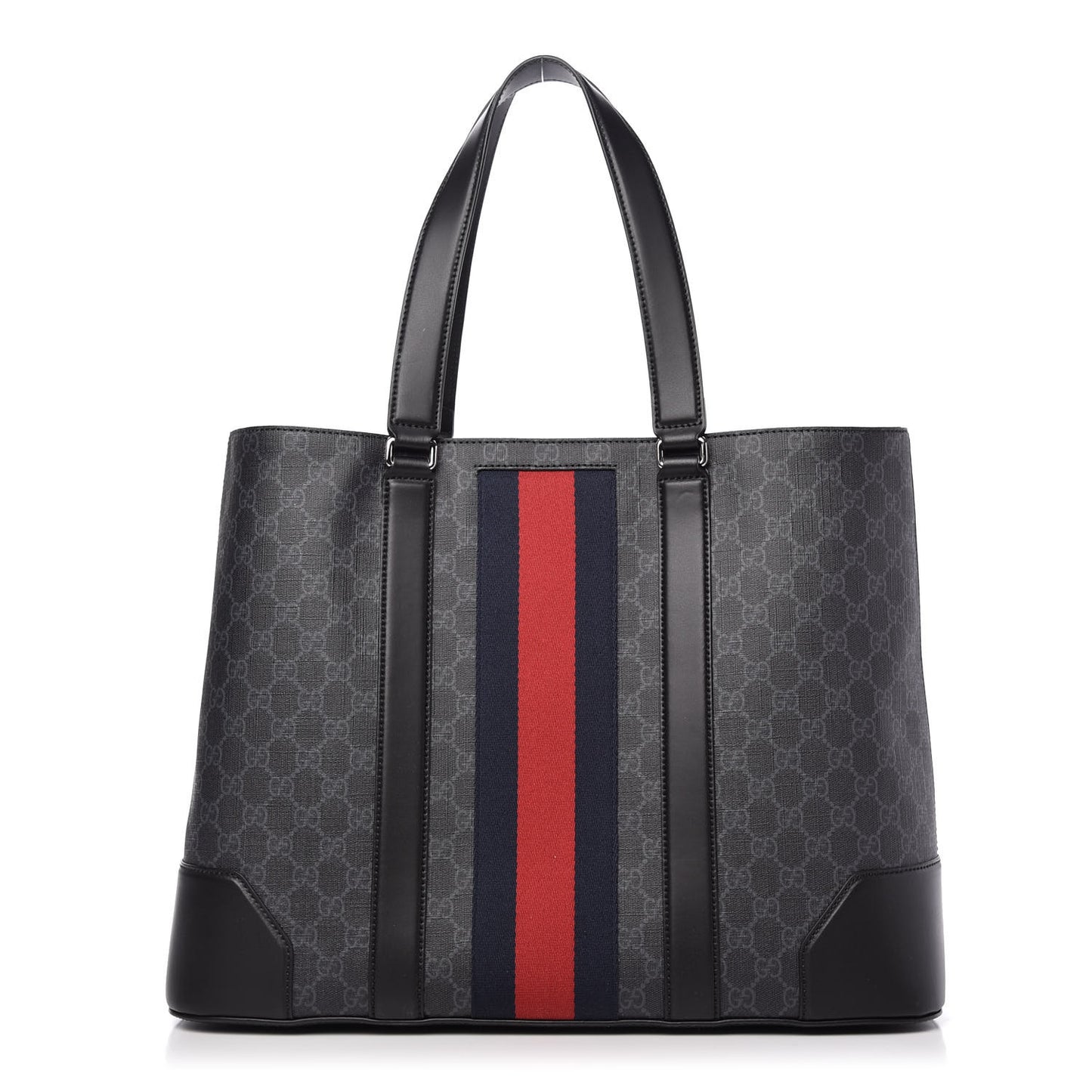 GG Supreme Monogram Web Tote Black Grey
