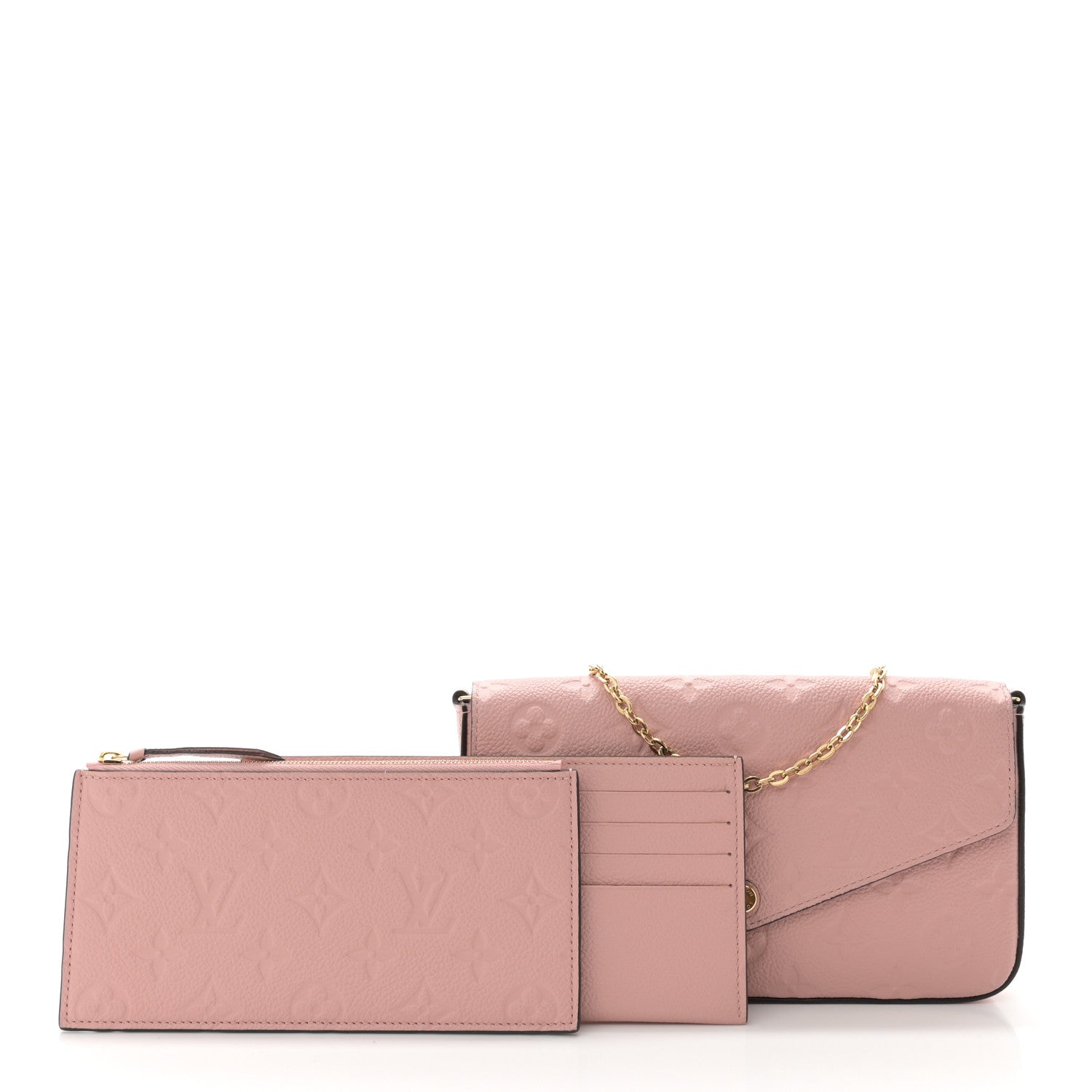 Louis Vuitton Empreinte Pochette Felicie Chain Wallet Rose Poudre 3 of 9
