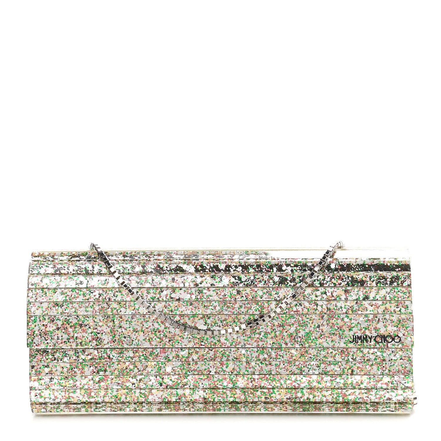 Jimmy Choo Acrylic Glitter Sweetie Clutch Peppermint 1 of 8