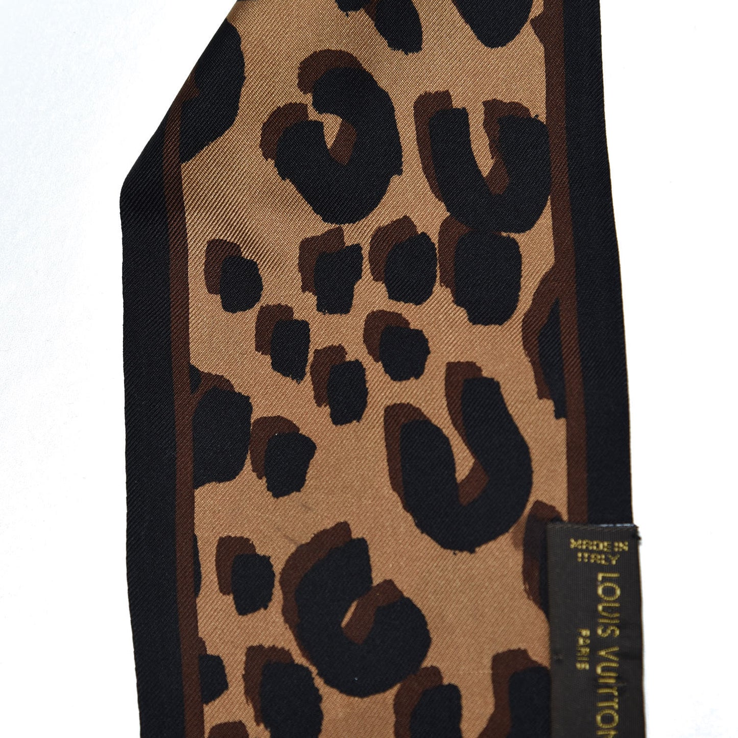 Silk Leopard Bandeau Scarf Marron