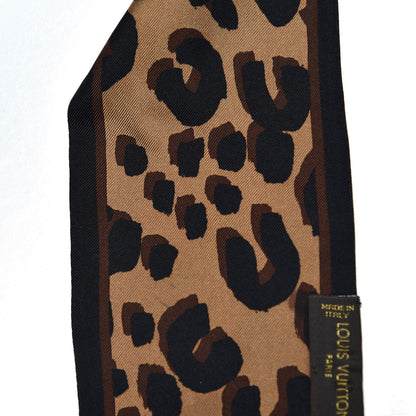 Louis Vuitton Silk Leopard Bandeau Scarf Marron 5 of 8