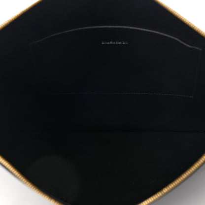 Balenciaga Grained Calfskin Logo Large Cash Wristlet Pouch Black White 5 of 7