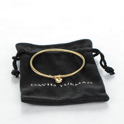 David Yurman 18K Yellow Gold 3mm Cable Collectibles Heart Lock Bracelet 5 of 5