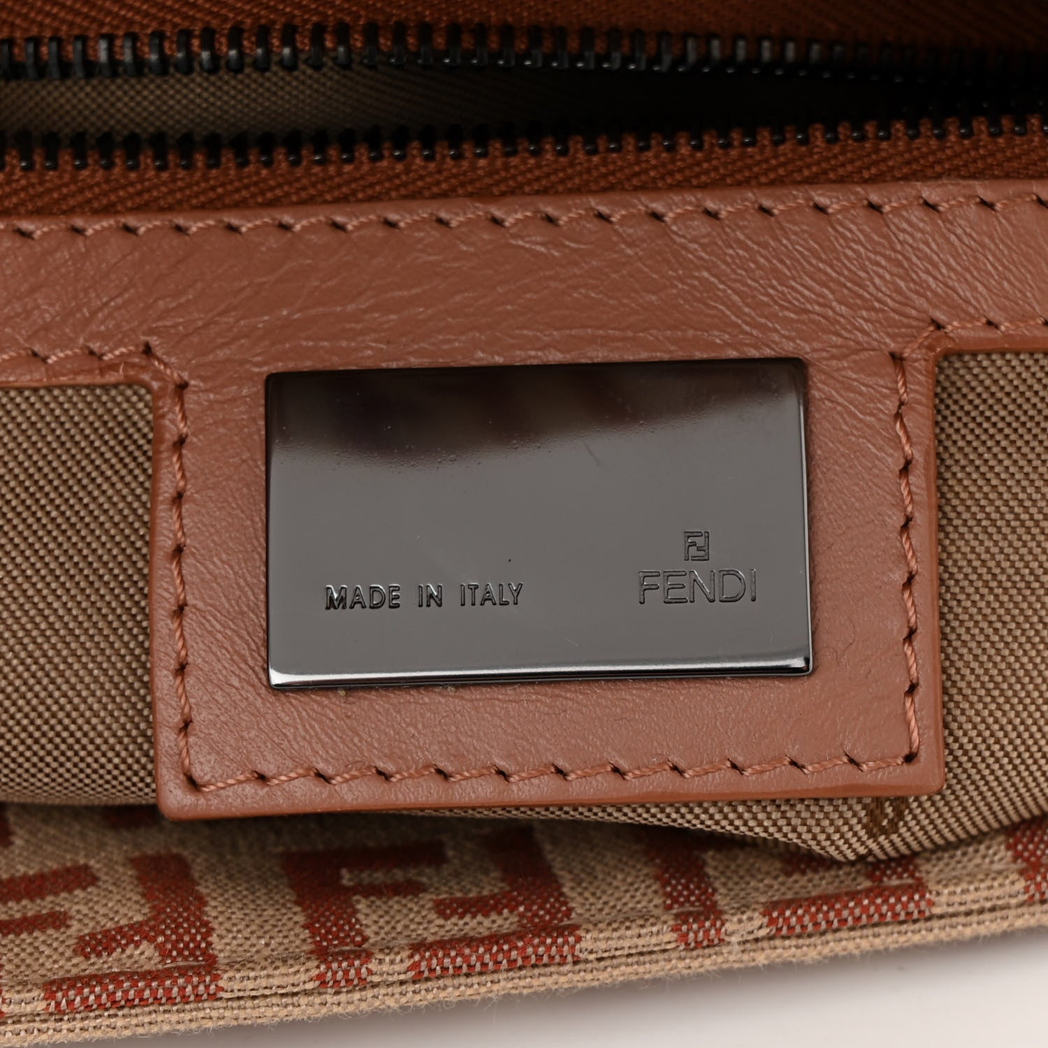 Fendi Zucchino Vitello Mama Baguette Beige Bruciato Bois de Rose 6 of 10