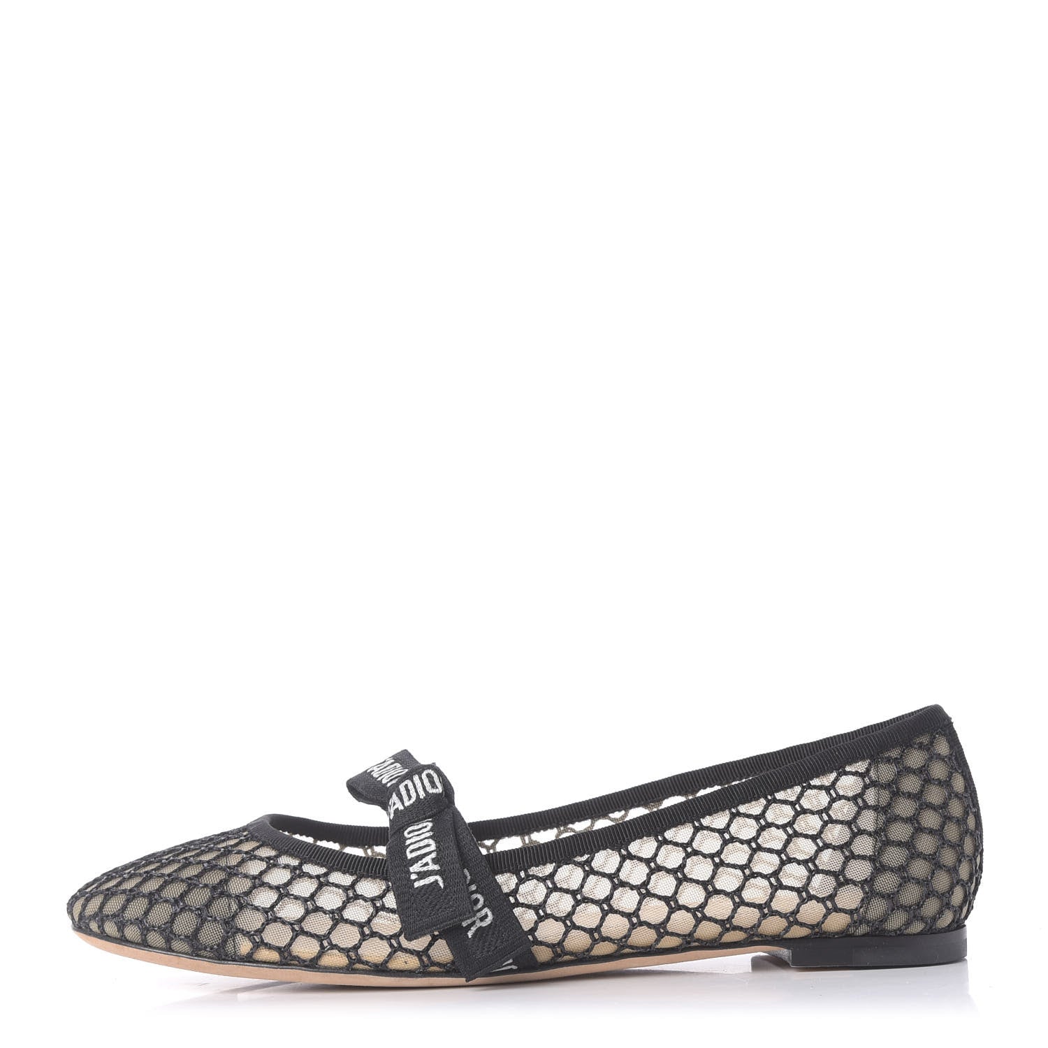 Christian Dior Resille Ribbon Miss J'Adior Ballet Flat 38.5 Black 1 of 10