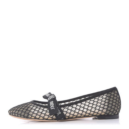 Christian Dior Resille Ribbon Miss J'Adior Ballet Flat 38.5 Black 1 of 10