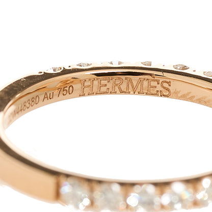 Hermes 18K Rose Gold Diamond Finesse Ring 50 5.25 5 of 8