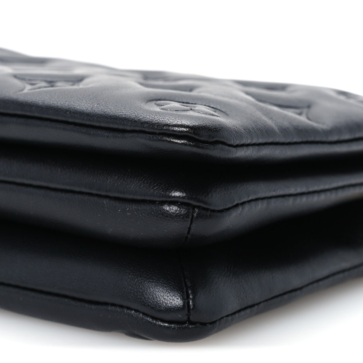 Louis Vuitton Lambskin Embossed Monogram Pochette Coussin Black 9 of 9