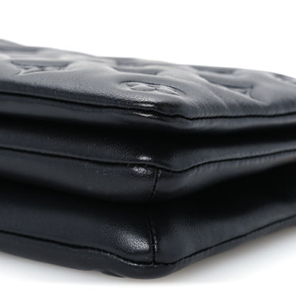 Louis Vuitton Lambskin Embossed Monogram Pochette Coussin Black 9 of 9