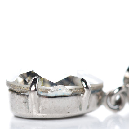 Chanel Crystal CC Tear Drop Earrings Silver 5 of 5