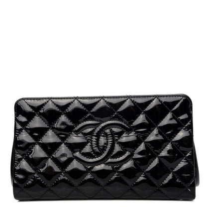 Chanel Patent CC Quilted Timeless Clutch Black 1 of 9