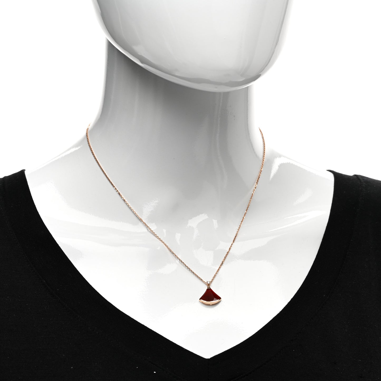 18K Rose Gold Diamond Carnelian Divas' Dream Pendant Necklace