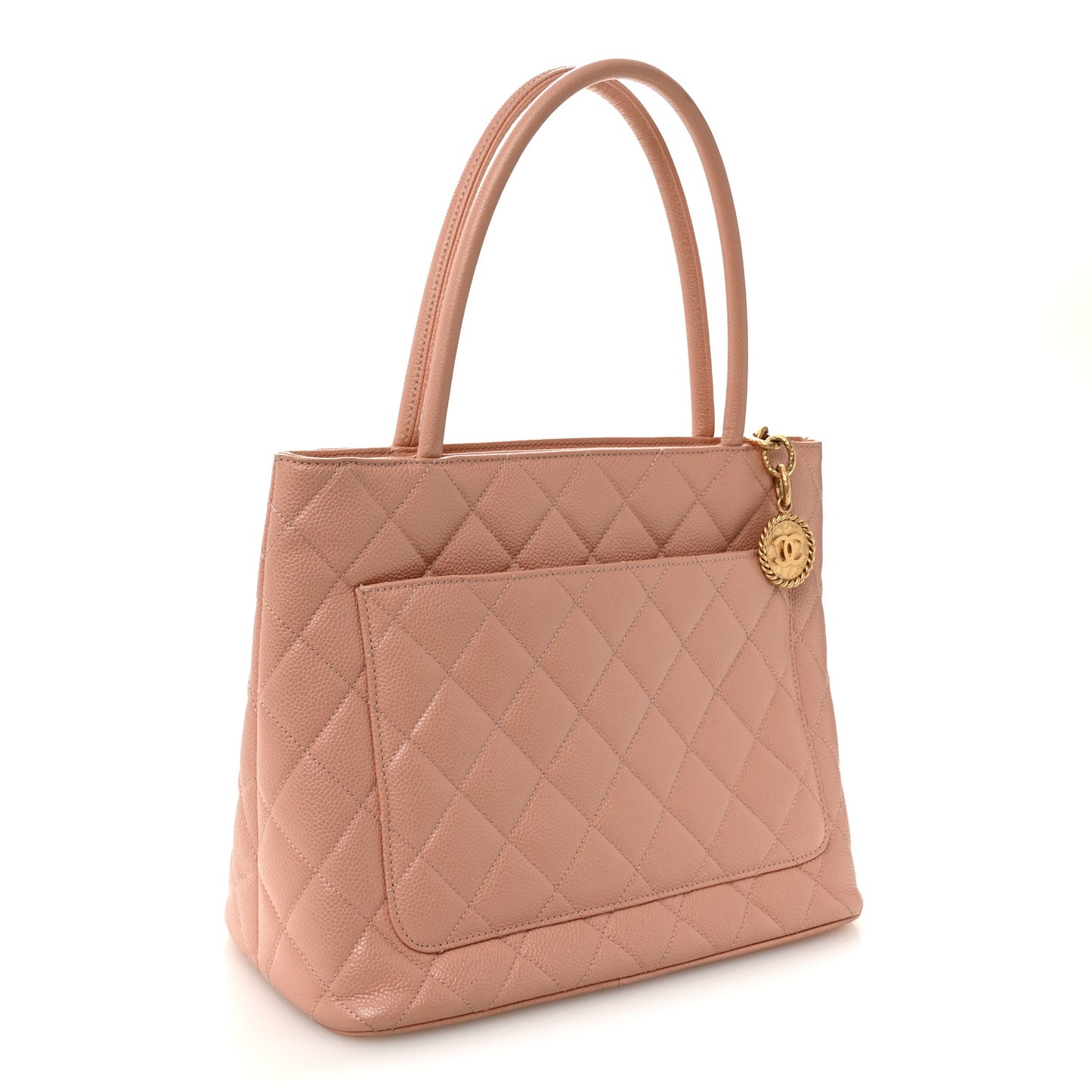 Caviar Quilted Medallion Tote Light Pink