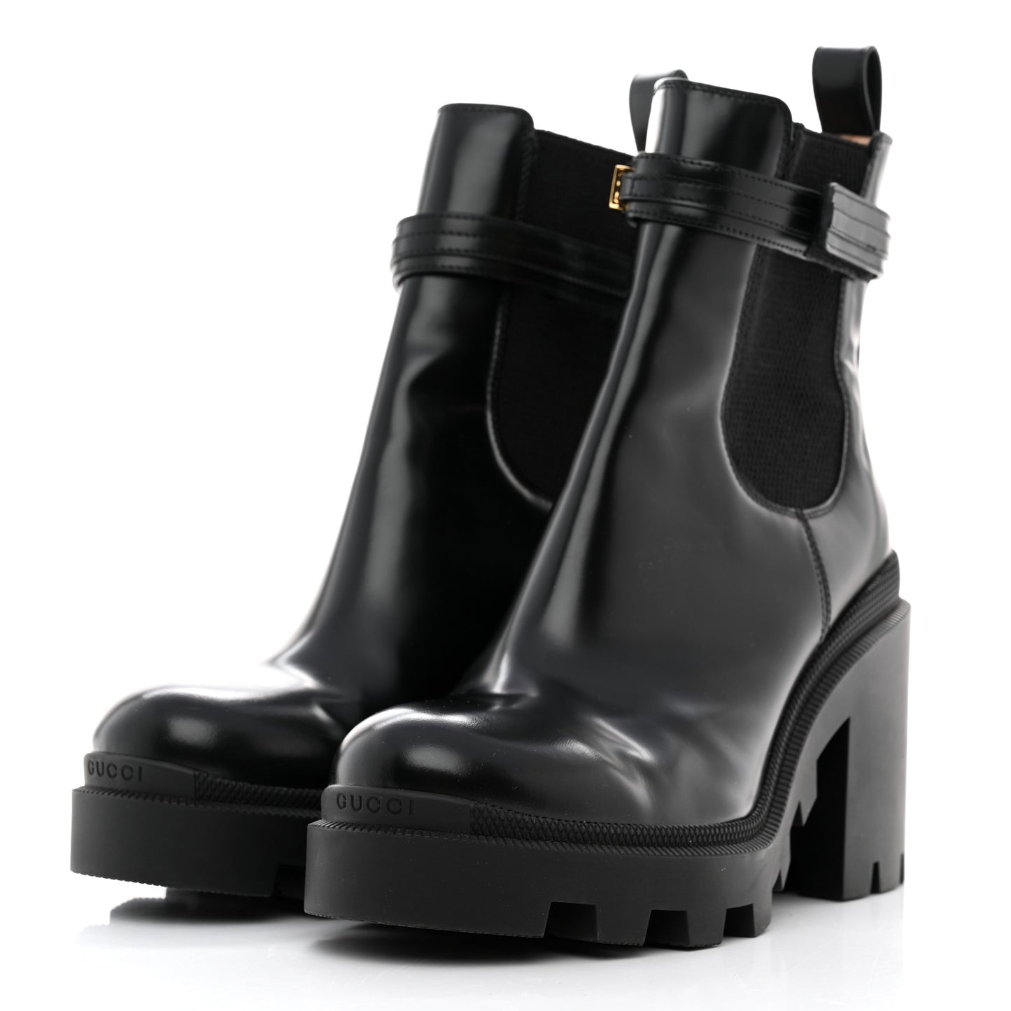 Magnum Calfskin Logo Chelsea Ankle Boots 40.5 Black