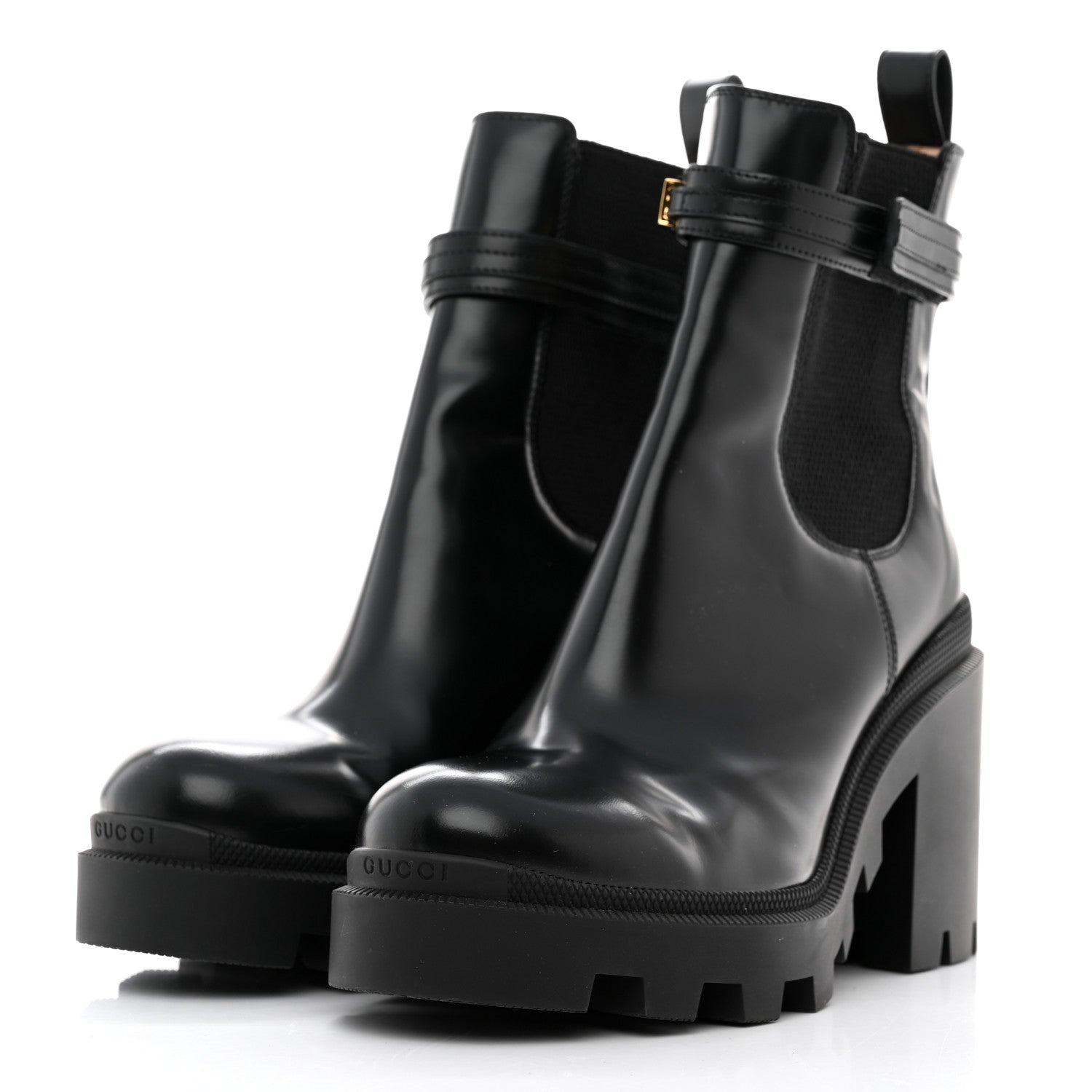 Gucci Magnum Calfskin Logo Chelsea Ankle Boots 40.5 Black 3 of 9
