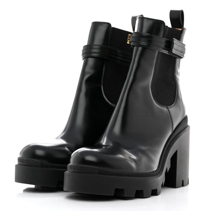 Gucci Magnum Calfskin Logo Chelsea Ankle Boots 40.5 Black 3 of 9
