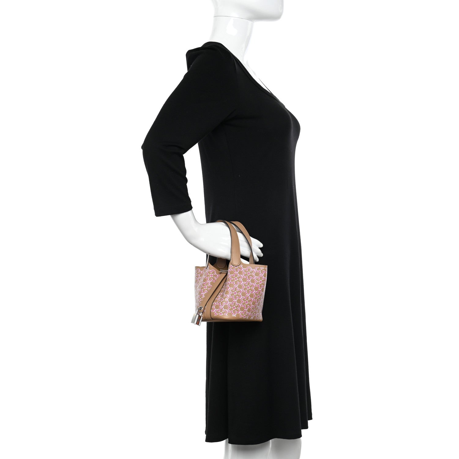 Hermes Swift Micro Lucky Daisy Picotin Lock Chai Rose White 3 of 10