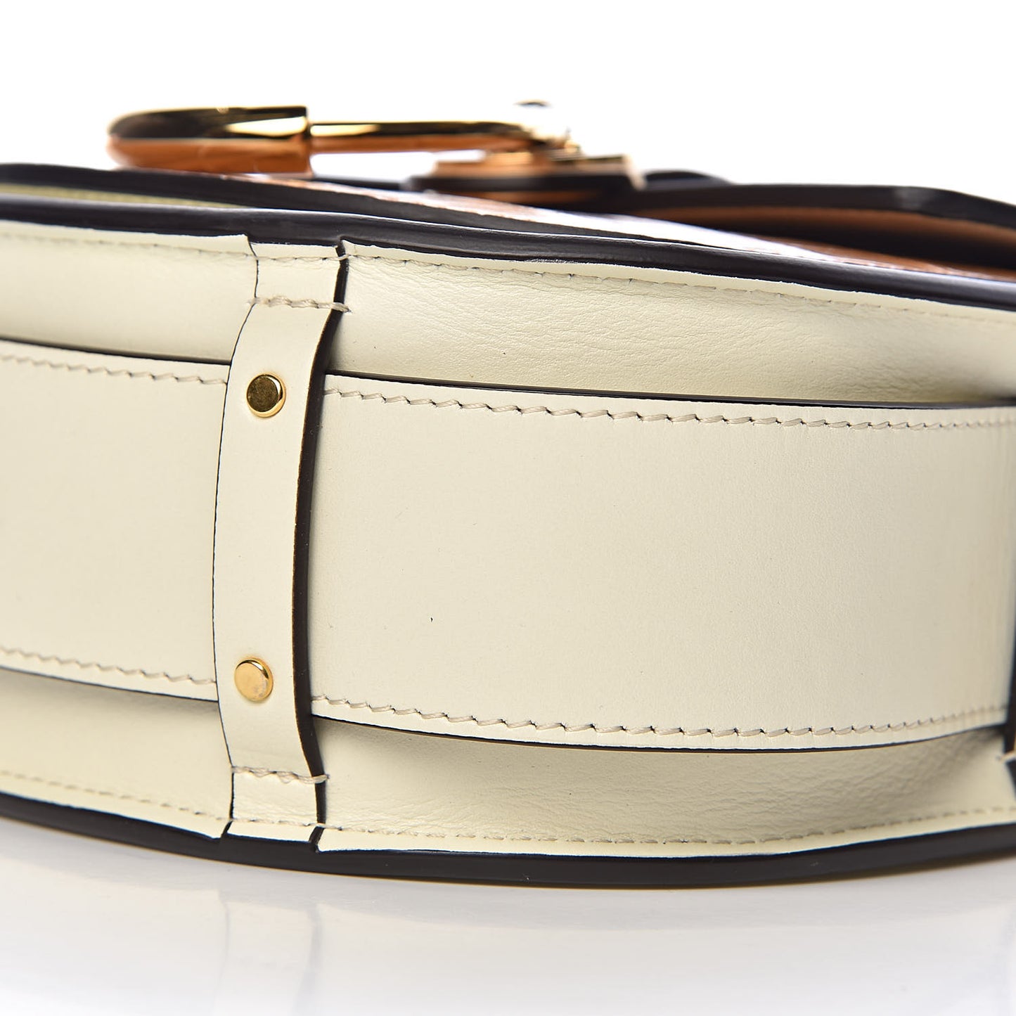 Calfskin Crocodile Embossed Small Tess Bag White Beige