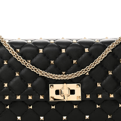 Valentino Garavani Lambskin Rockstud Spike Wallet on Chain Black 8 of 10