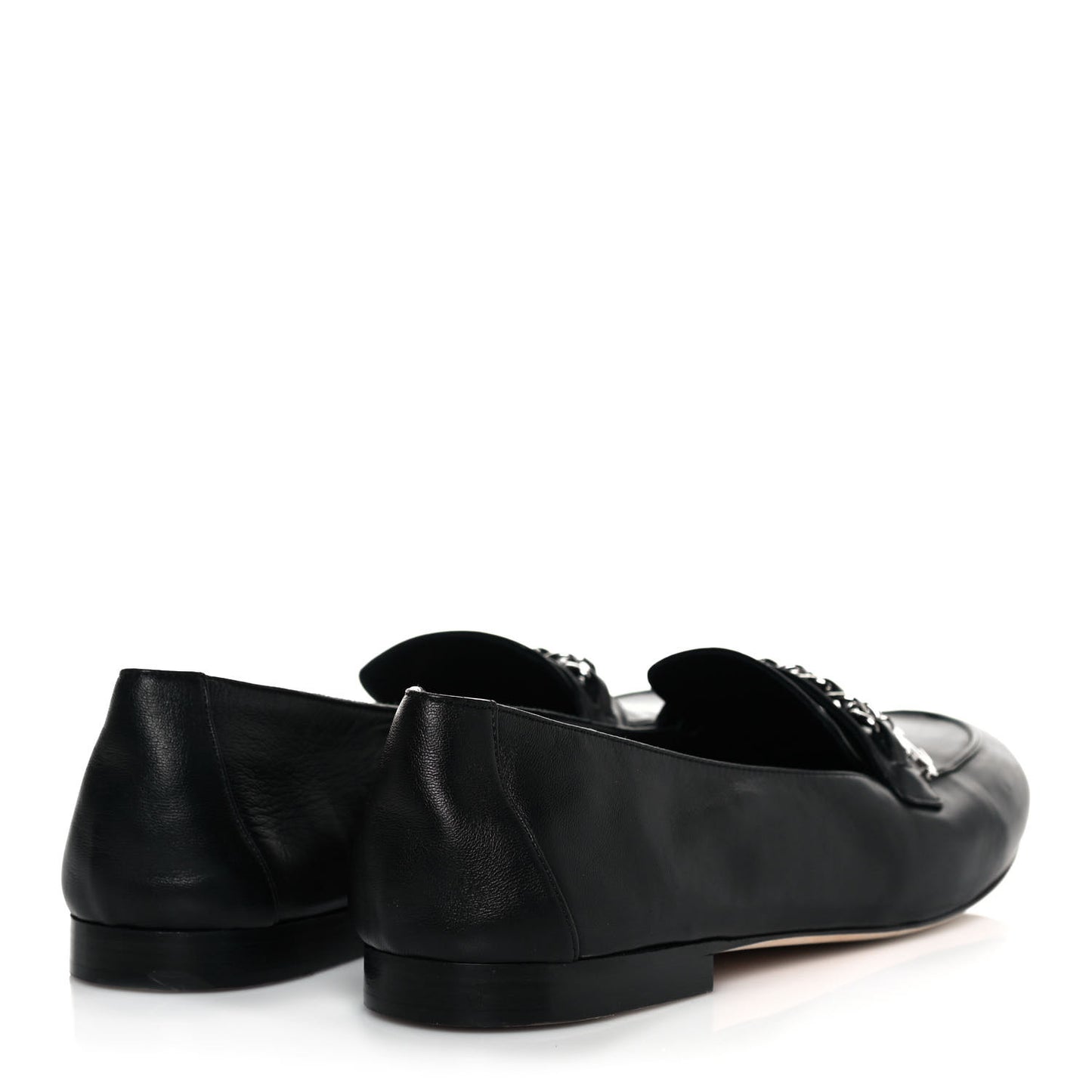Calfskin CC Chain Loafers 42 Black