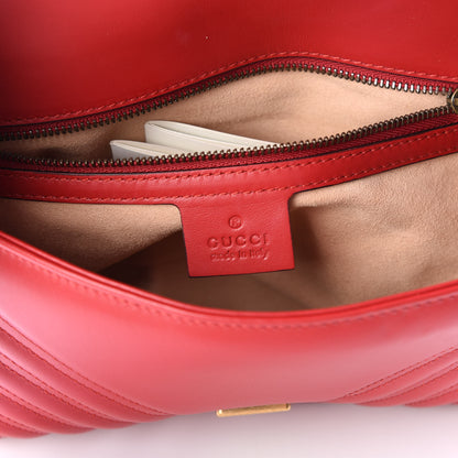 Gucci Calfskin Matelasse Small GG Marmont Shoulder Bag Hibiscus Red 7 of 11