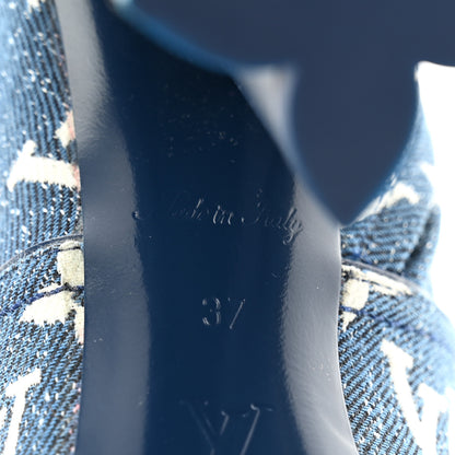 Louis Vuitton Denim Monogram Silhouette Ankle Boots 37 Navy Blue 7 of 9