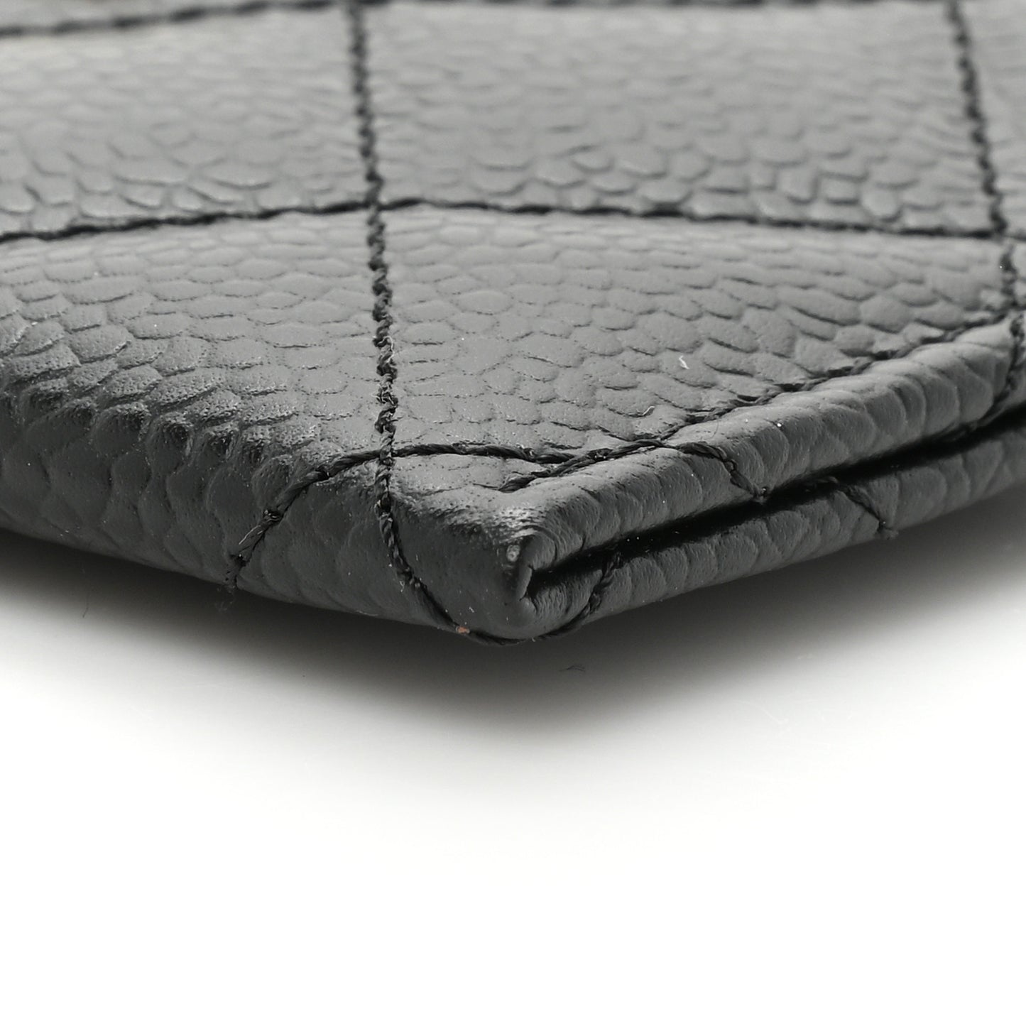 Caviar Quilted Card Holder Black