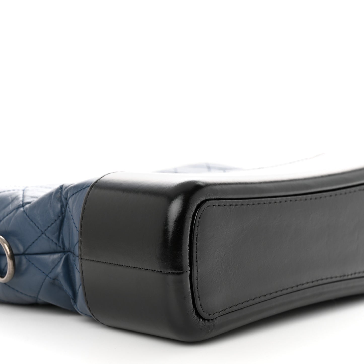 Aged Calfskin Quilted Medium Gabrielle Hobo Navy Black