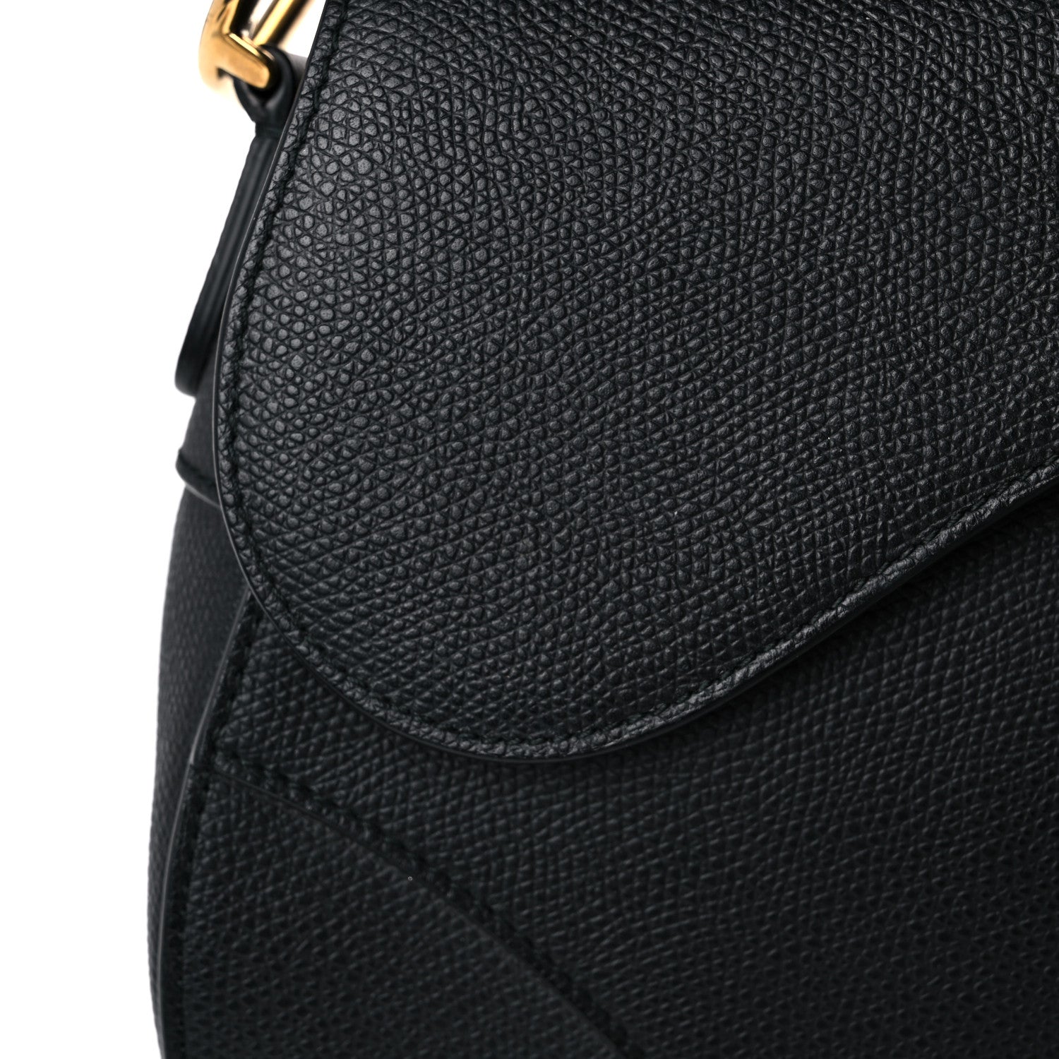 Christian Dior Grained Calfskin Saddle Bag Black 11 of 15