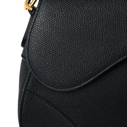 Christian Dior Grained Calfskin Saddle Bag Black 11 of 15