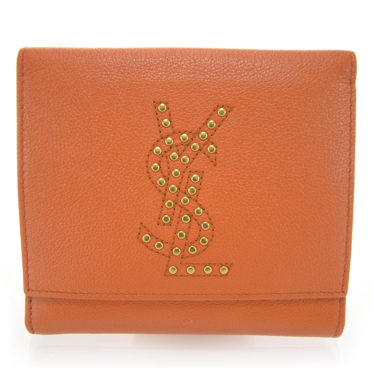 Leather Studded Belle de Jour Wallet Orange