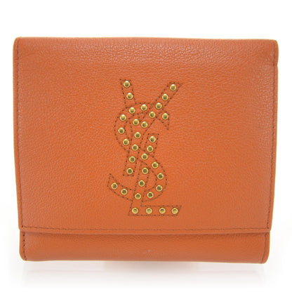 Saint Laurent Leather Studded Belle de Jour Wallet Orange 1 of 7