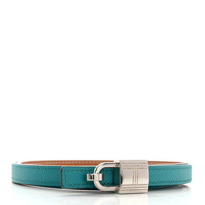Hermes Swift Epsom 13mm Romance Belt 75 Gold Bleu Paon 2 of 9