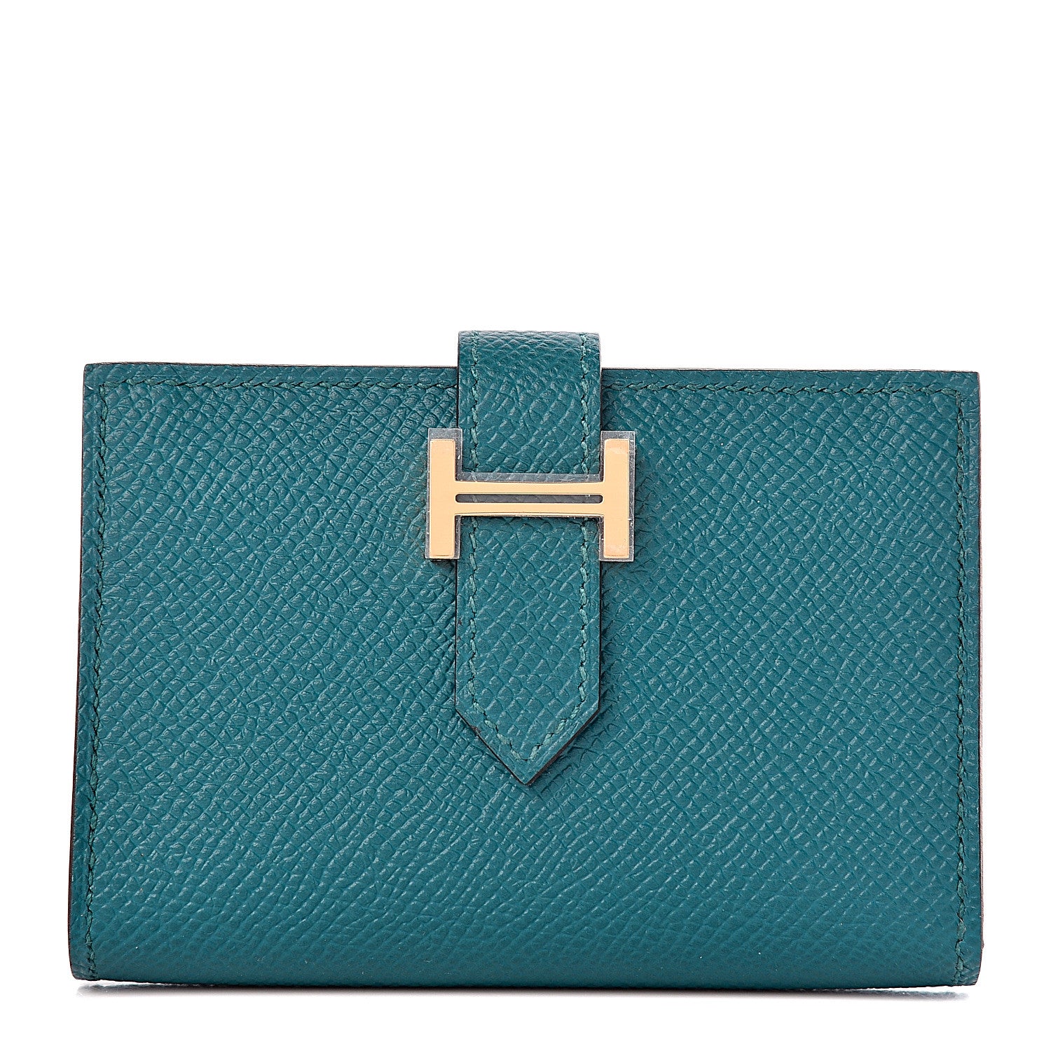 Hermes Epsom Bearn Card Holder Wallet Vert Bosphore 1 of 8