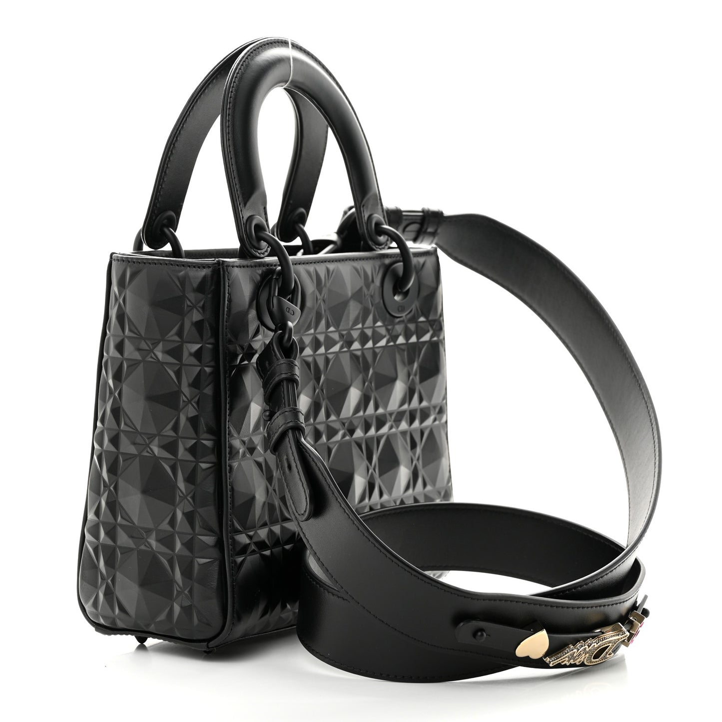Calfskin Cannage Diamond Small My ABCDior Lady Dior Black