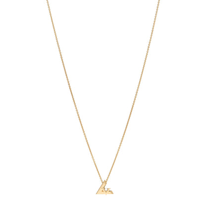 Louis Vuitton 18K Yellow Gold Diamond Small LV Volt One Pendant Necklace 1 of 6