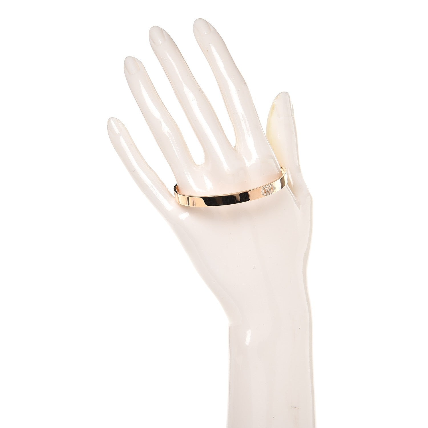 Hermes 18K Rose Gold Diamond PM H D'Ancre Bracelet SH 2 of 5