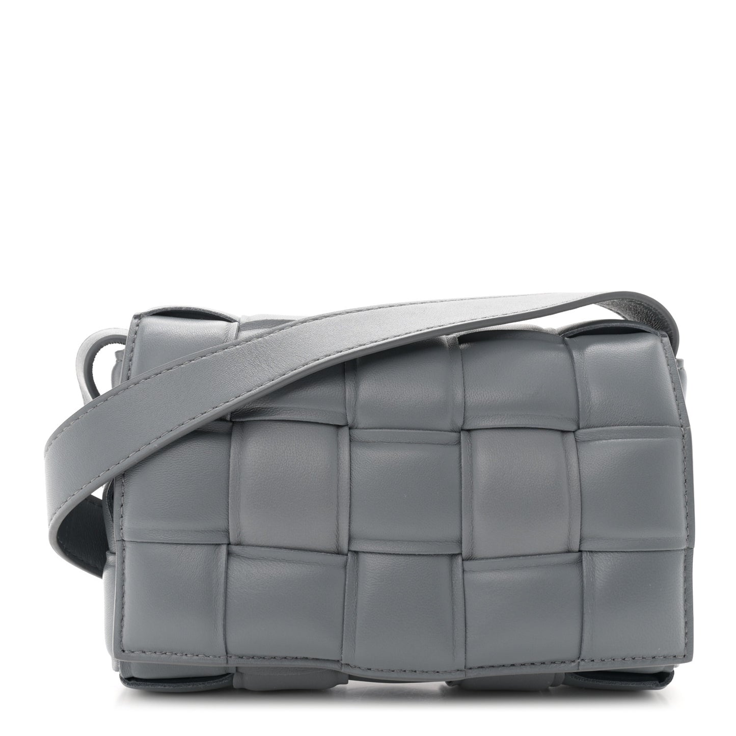 Nappa Maxi Intreccio Small Padded Cassette Crossbody Bag Thunder