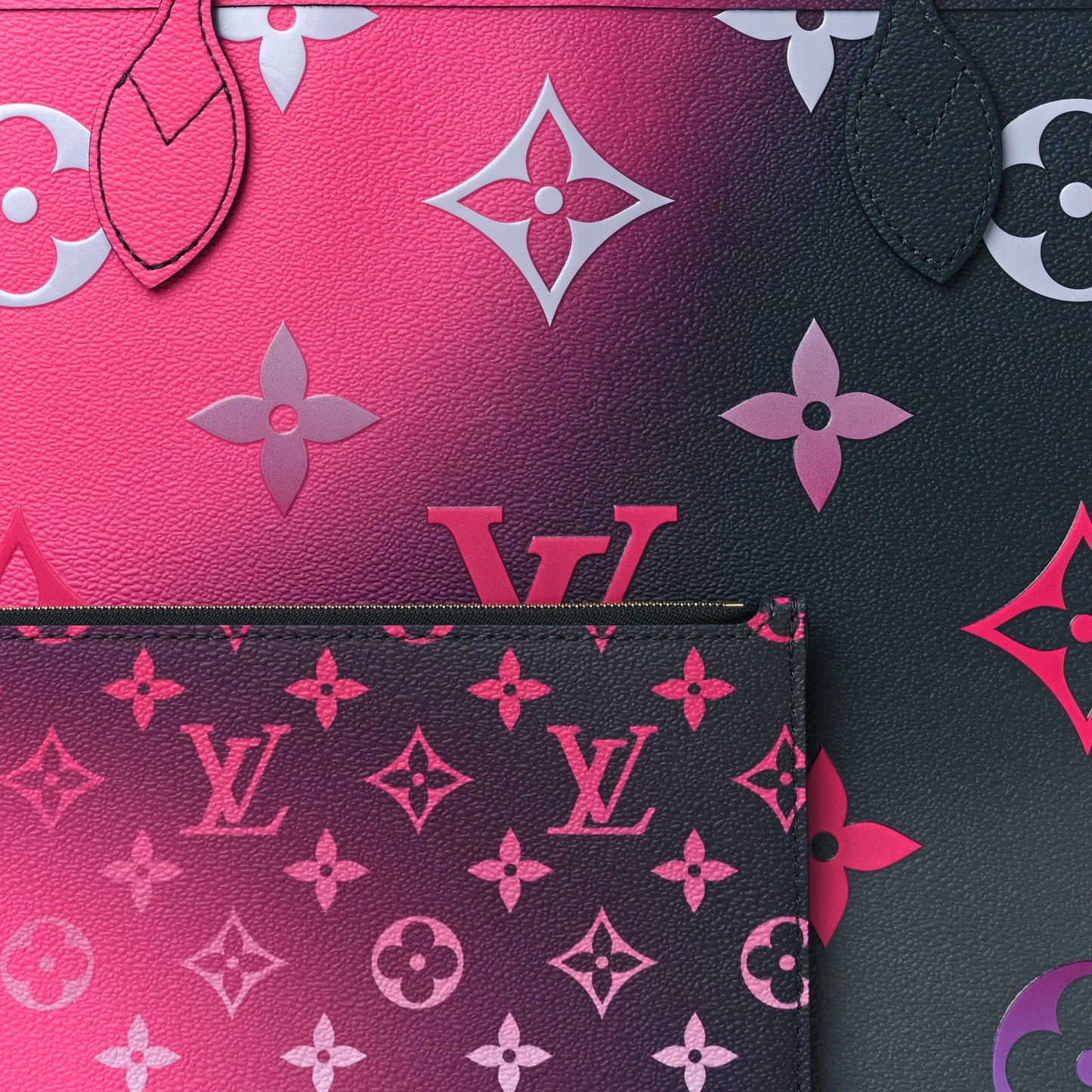 Monogram Giant Spring In The City Neverfull MM Midnight Fuchsia