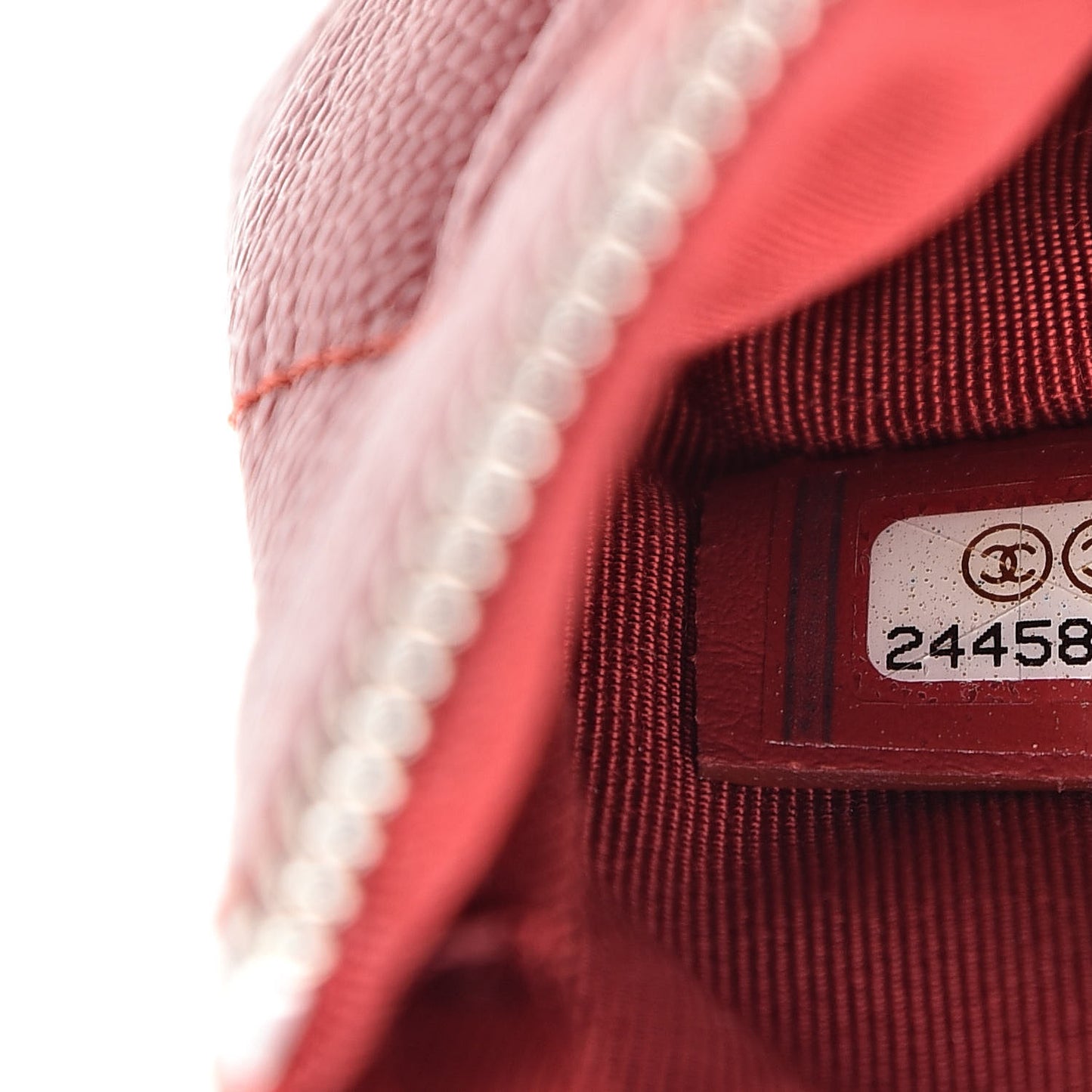 Caviar Quilted Small Cosmetic Case Dark Red