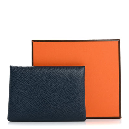 Hermes Epsom Verso Calvi Duo Card Case Bleu De Prusse Vert Fizz 8 of 8
