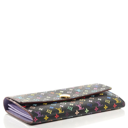 Louis Vuitton Monogram Multicolor Sarah Wallet Black Violet 4 of 9