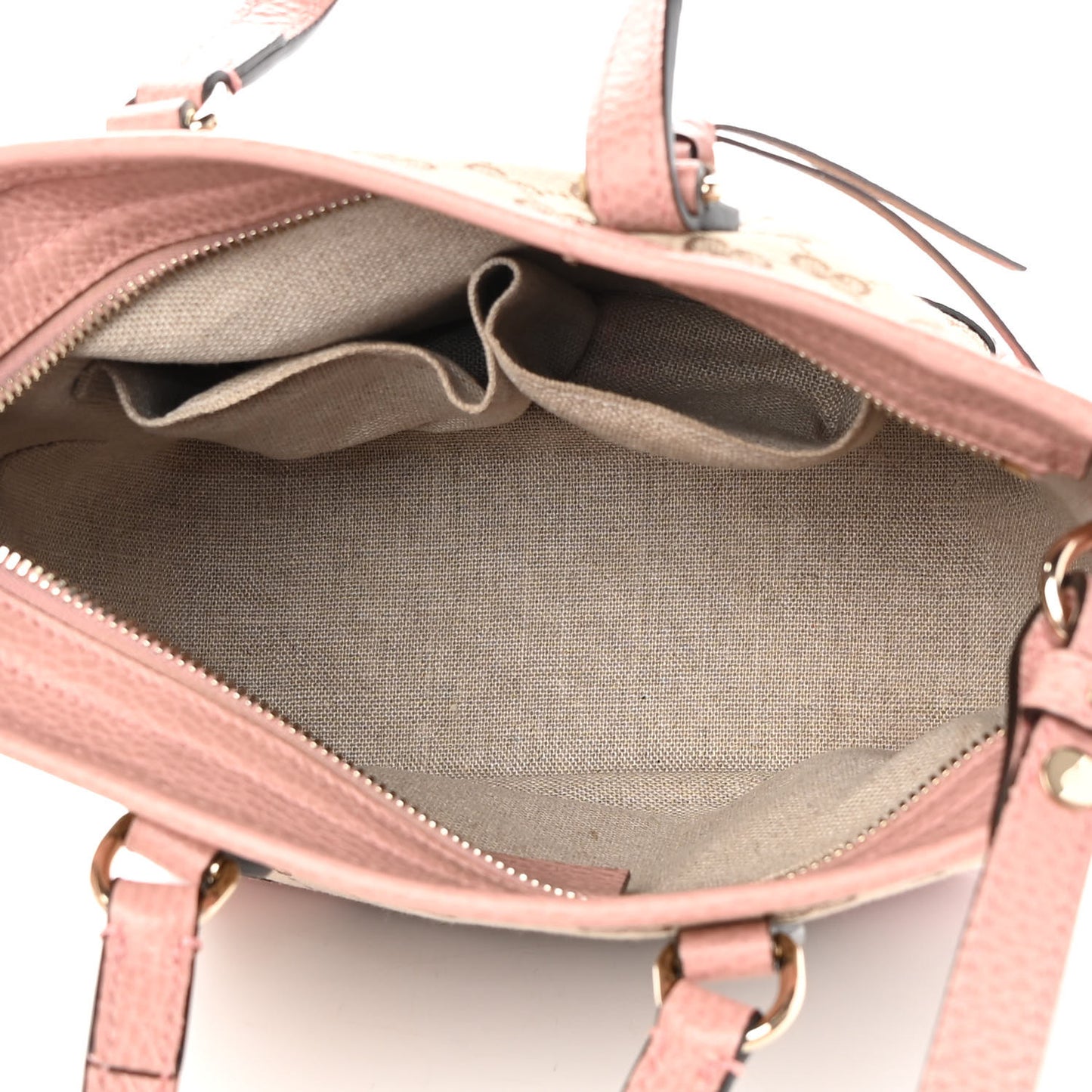 Monogram Small Bree Tote Beige Soft Pink