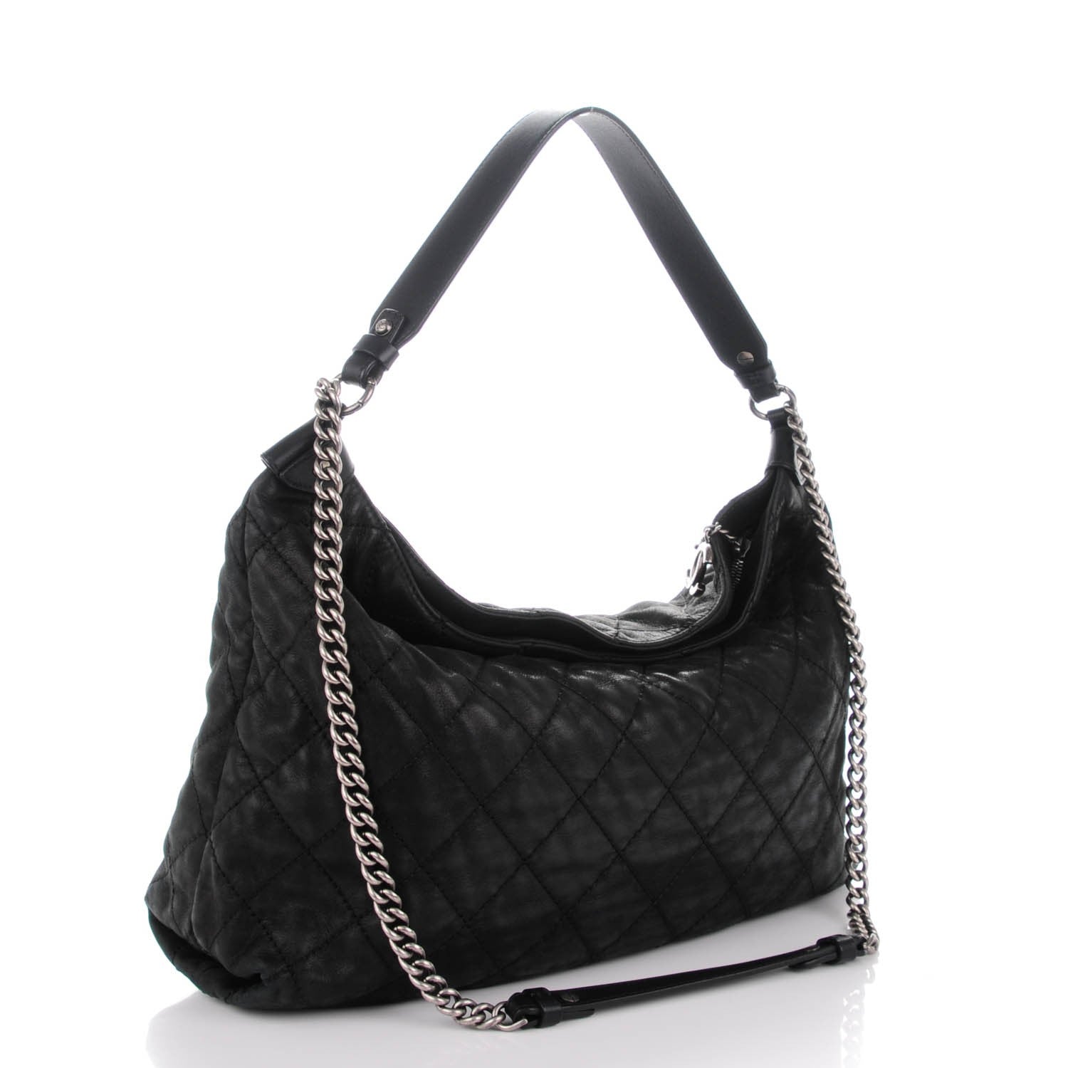 Chanel Iridescent Calfskin Coco Daily Hobo Black 3 of 7