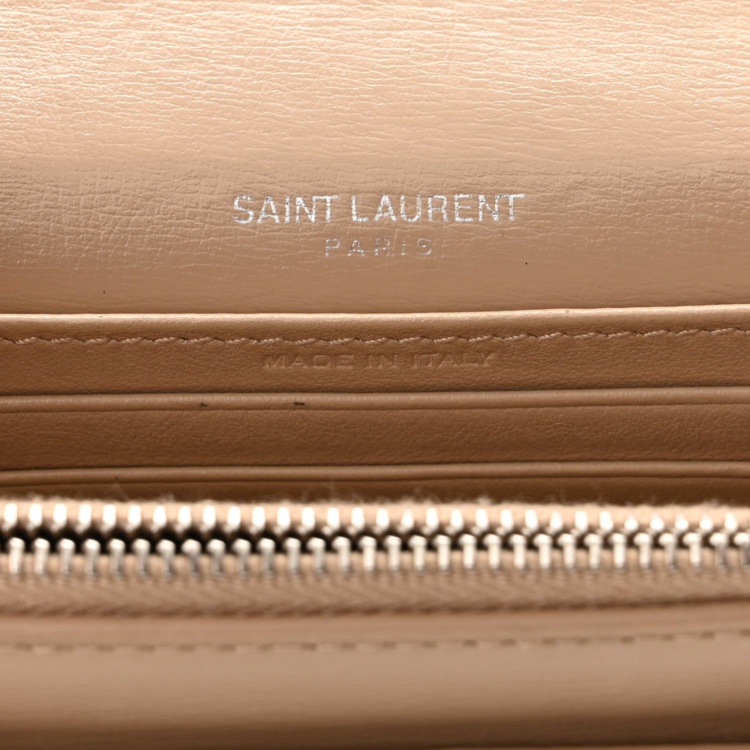 Saint Laurent Calfskin Monogram Sunset Chain Wallet Nude Powder 6 of 13