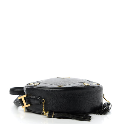 MCM Grained Calfskin Studded Heritage Tambourine Black 4 of 10