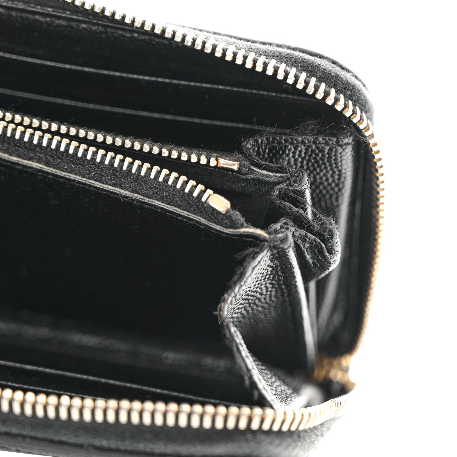 Saint Laurent Grain De Poudre Matelasse Chevron Monogram Zip Around Wallet Black 7 of 14