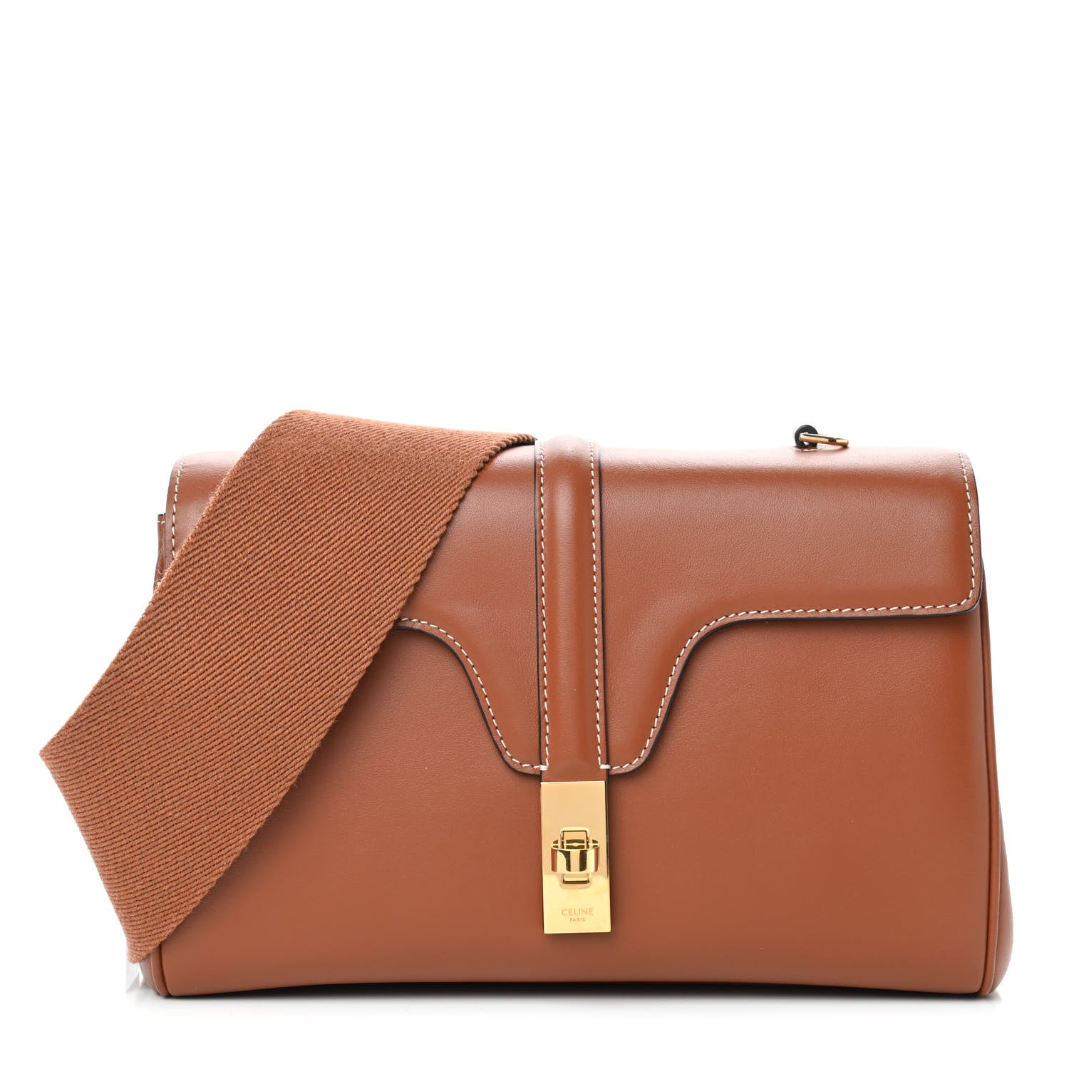 Celine Smooth Calfskin Teen Soft 16 Shoulder Bag Tan 1 of 5