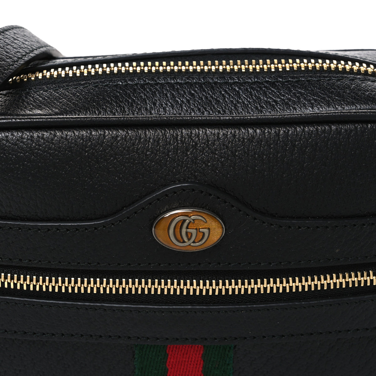 Calfskin Web Mini Ophidia Shoulder Bag Black