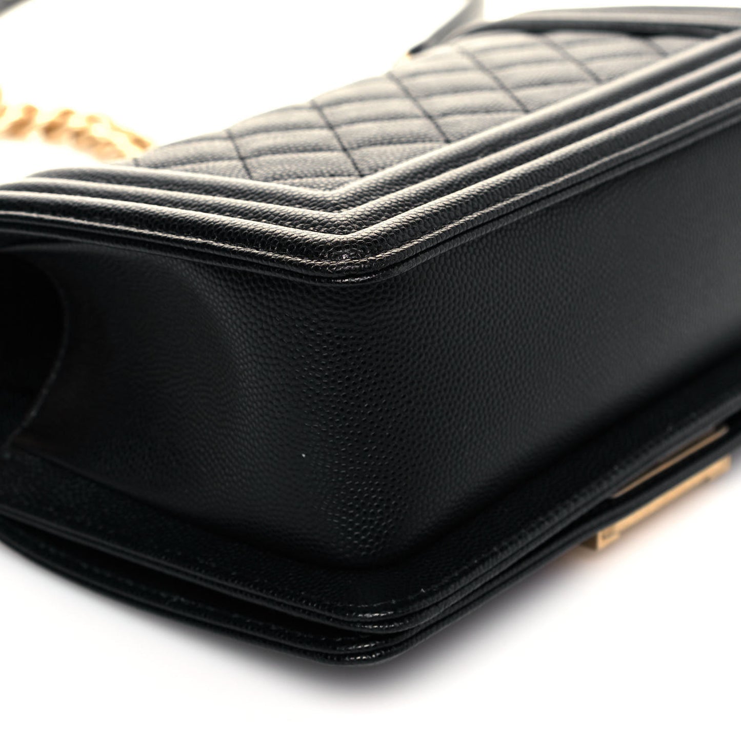Caviar Quilted Small Boy Flap Black